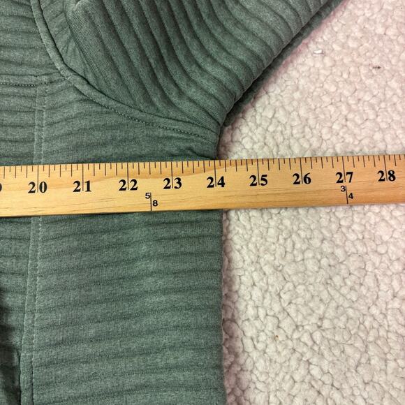 LL Bean Sweatshirt Womens 2X Plus Green Airlight Knit Pullover 1/4 Snap Ribbed - Picture 7 of 9